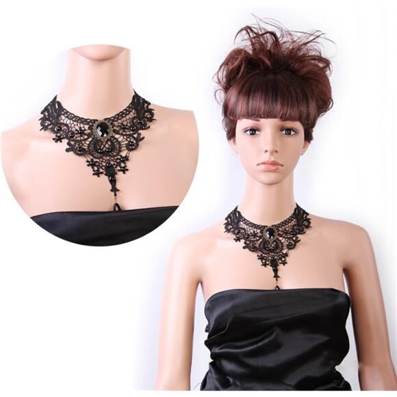 5 Pieces/Set Halloween Sexy Jewelry Women Lady Elegant Goth Gothic Steampunk - Picture 3 of 14